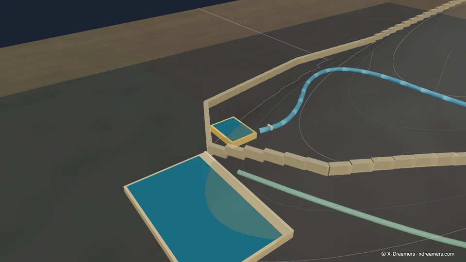 3D 实验室的这一站:隧道出口的水池